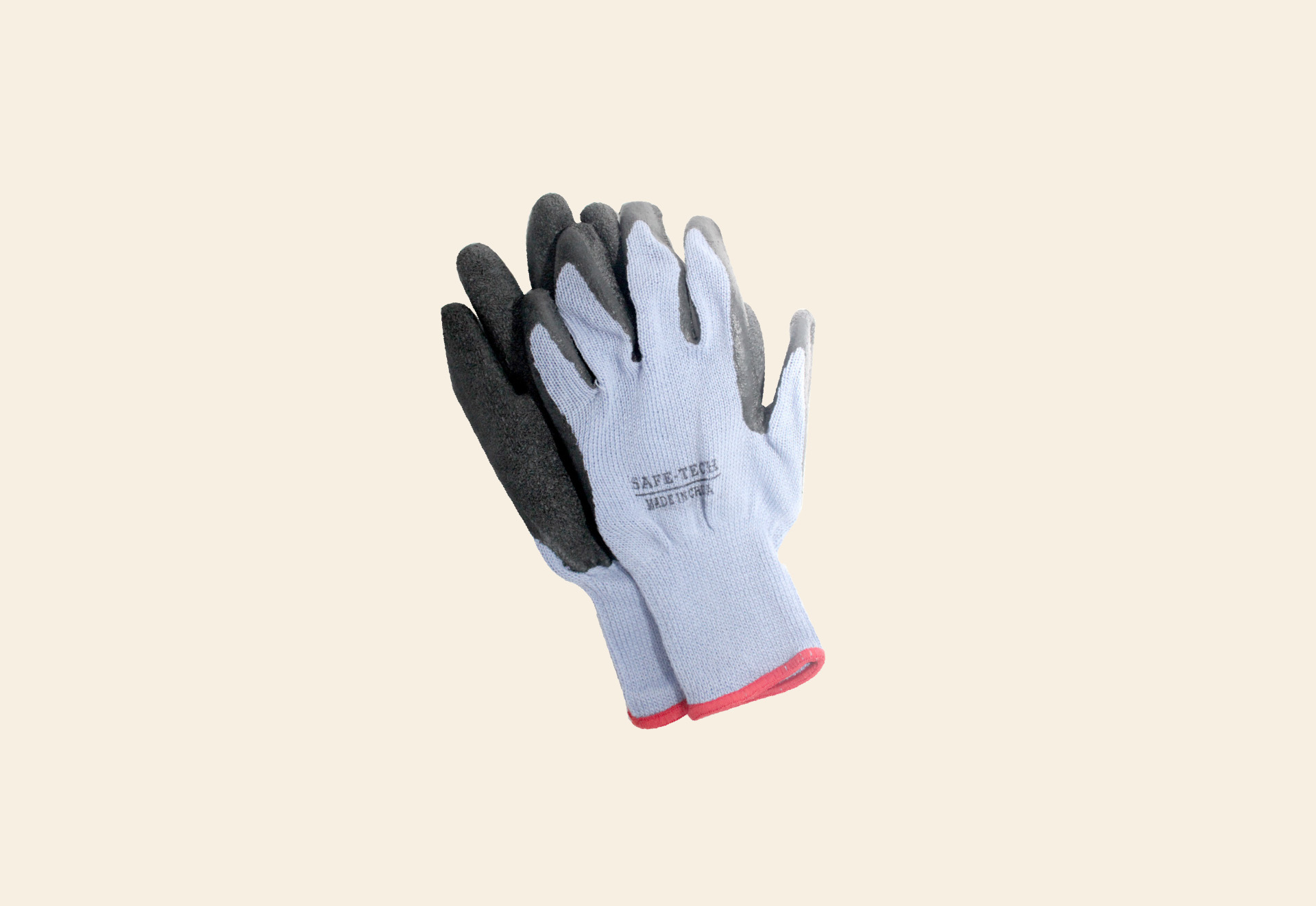 Gray padded insulating gloves